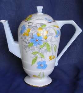 PARAGON Art Deco Coffee Pot with Handpainted Flowers