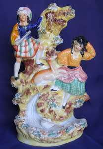 STAFFORDSHIRE Group - Young Scots Couple with Buck and Duck