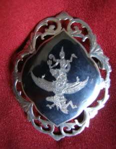 Large Siamese Silver BROOCH