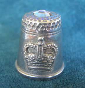 Pewter THIMBLE with Crystal - QEII Diamond Jubilee 2012
