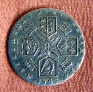 British George III SILVER SHILLING 1787