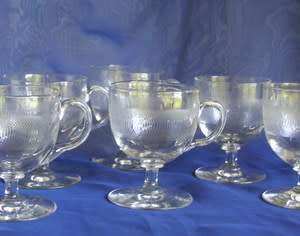 Six Woodstock CUSTARD CUPS - Northwood Spiral Pattern