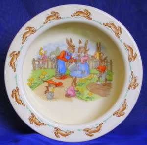 Royal Doulton BUNNYKINS Baby Plate - Watering The Garden