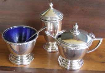 SILVER CRUET SET - Birmingham 1966