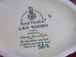 Royal Doulton CHARACTER JUG - A.R.P. Warden **Very High Value!**