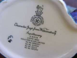 Royal Doulton CHARACTER JUG - Apothecary from Williamsburg