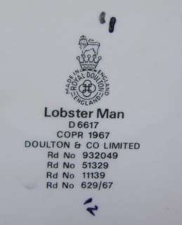 Royal Doulton LARGE CHARACTER JUG - Lobster Man