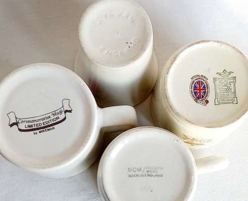 4 Commemorative British Royalty Mugs/ Beakers