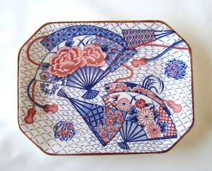 IMARI Plate with Floral Fans