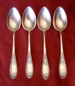 4 Danish Silver DESSERT SPOONS