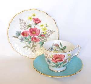 AYNSLEY Floral & Turquoise Trio