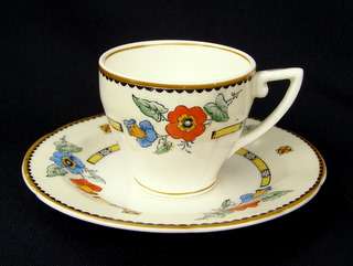 GRINDLEY Ivory Painted Small Cup & Saucer