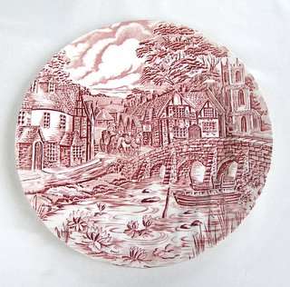 ALFRED MEAKIN Pink & White Plate - The Post House