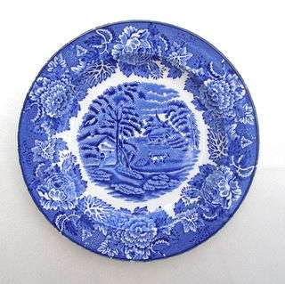 WOODSWARE - English Scenery Blue and White Teaplate