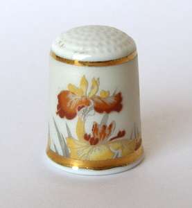 Chokin Japanese THIMBLE with Irises