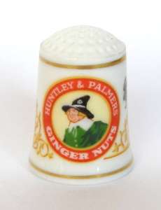 Franklin Porcelain Advertising THIMBLE - Huntley & Palmers Ginger Nuts