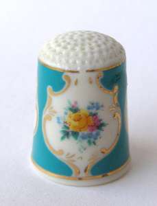 Porcelain THIMBLE with Floral Panels