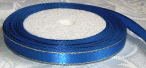 Royal Blue with gold stitching satin Ribbon