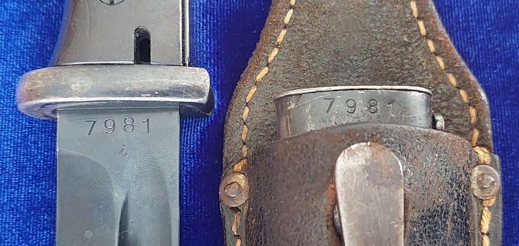 - Scarcer and Beautiful 1941 German WW2 S84-98 E&F Horster Matching Numbers Bayonet & Sheath -