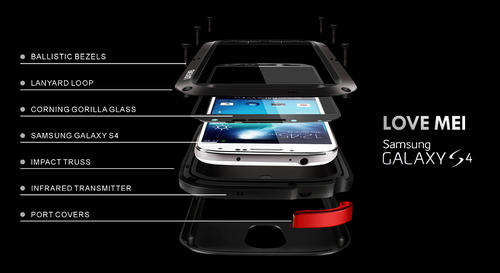 SAMSUNG GALAXY S4 ORIGINAL LOVE MEI COVER GORILLA GLASS, INFRARED TRANSMITTER ASK ABOUT OTHER PHONES