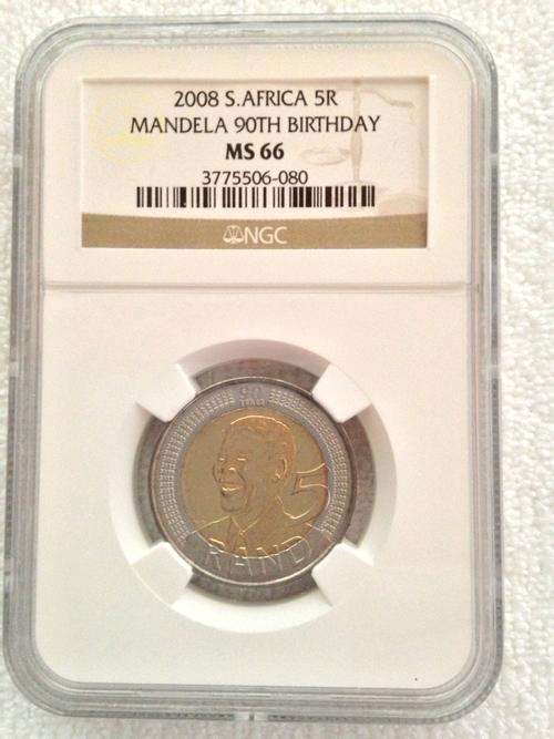 ***Nelson Mandela 2008 90th Birthday R5 NGC Graded MS66***