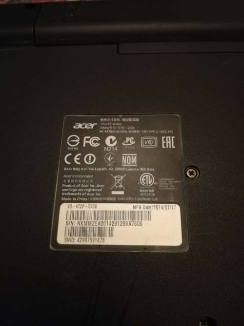 Acer Aspire V3 472p laptop - screen not working