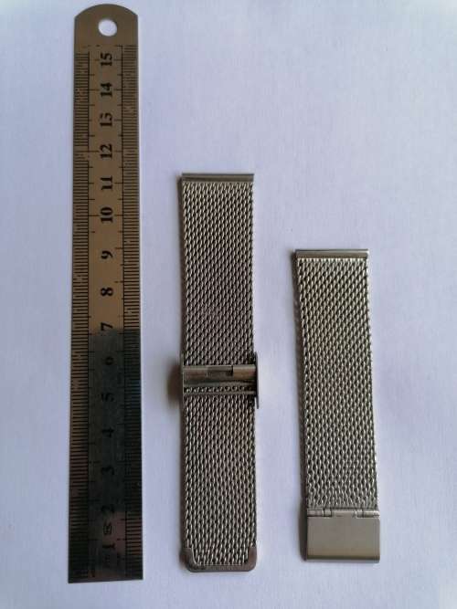 22mm Lug Width Mesh Steel Watch Band Strap Bracelet Fold Over Buckle