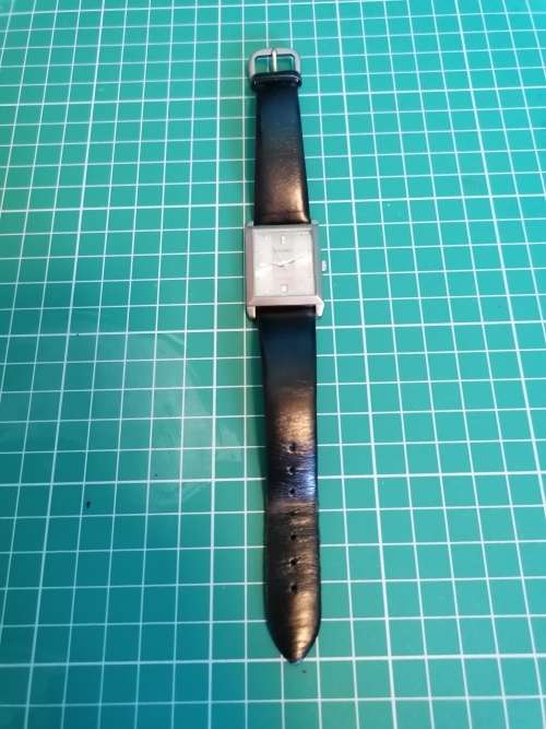 Tank shaped Orient quartz watch, titanium