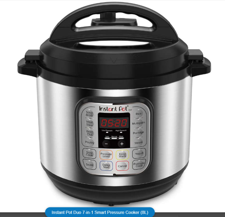 Instant Pot Duo 80 7-in-1 smart Cooker 8L