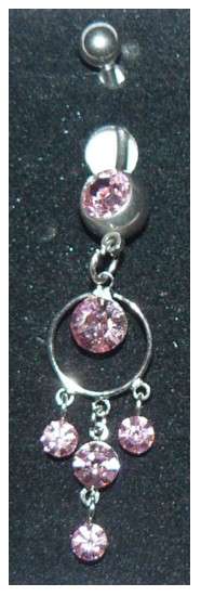 BEAUTIFUL BLING BELLYRING - CHANDELIER IN PINK DIAMANTE