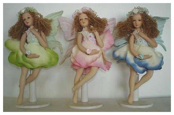 BEAUTIFUL STANDING PORCELAIN FAE DOLLS - 17CM (SET 2)