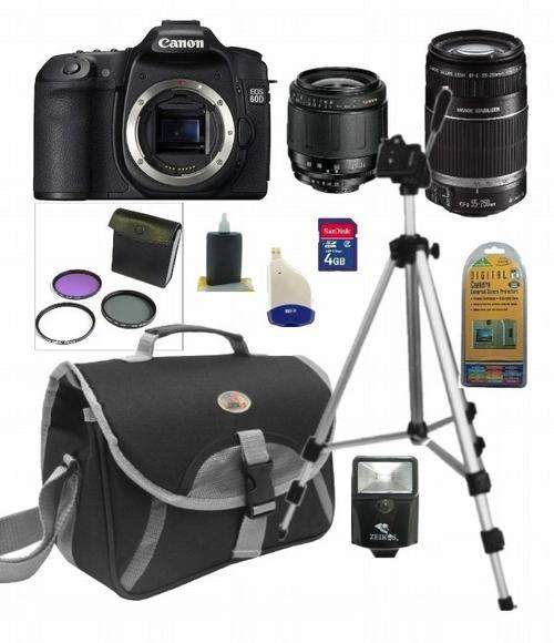 Canon EOS 60D Canon 18-55mm iS + Canon 55-250mm iS + 4Gb Kit