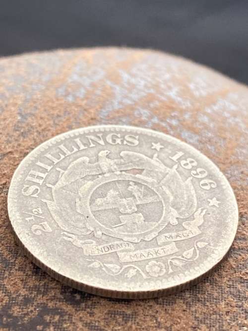 1896 ZAR Silver Two and Half Shillings (2/6) - Kruger Half Crown