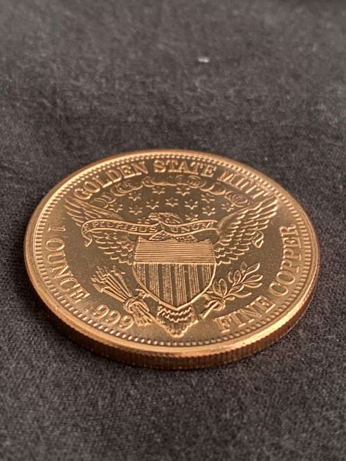 Liberty Golden State mint - 1 AVDP ounce copper round