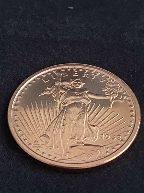 Liberty Golden State mint - 1 AVDP ounce copper round