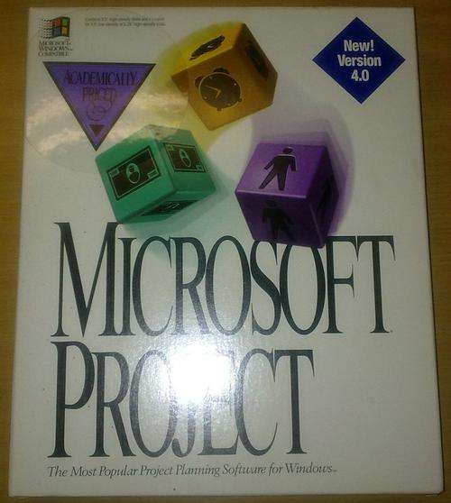 BLAST FROM THE PAST - NEVER USED STILL IN ORIGINAL BOX - MICROSOFT PROJECT 4.0