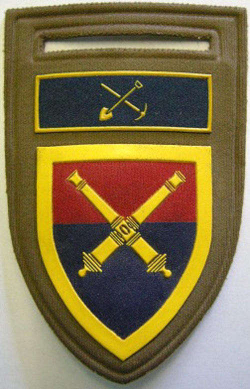 School of Artillery Rubberised Shoulder Flash Pin Intact