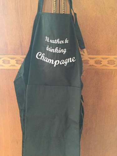 GORGEOUS Champagne Quote Embroidered Apron