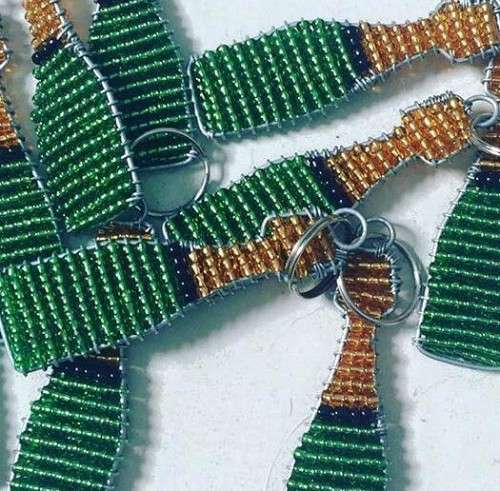 Cute Beaded Champagne Bottle Keyring FREE SHIPPING