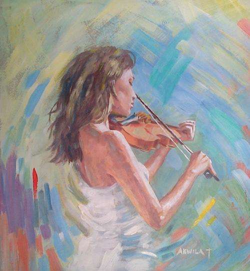 Soul Music, original acrylic painting by Akwila T