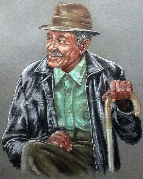 Something interesting, large pastel artwork by Danie Cronje, unframed