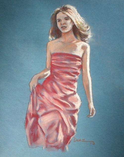 Nice dress, pastel artwork by Danie Cronje, unframed