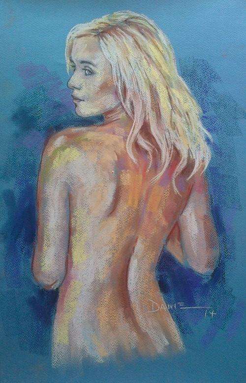 Nude 13, pastel artwork by Danie Cronje, unframed