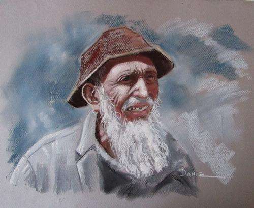 Silver years, pastel drawing by Danie Cronje, unframed