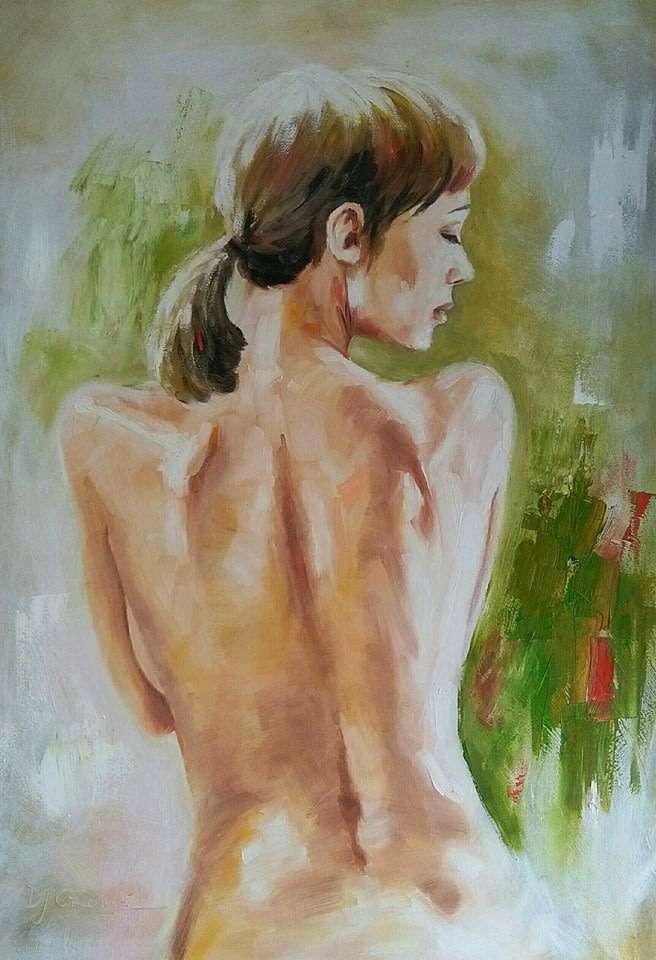 In the light, oil painting by Danie Cronje, blocked canvas, ready to hang