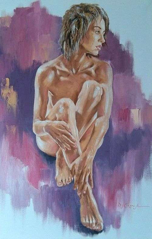 Nude 33, oil painting by Danie Cronje, stretched canvas, ready to hang