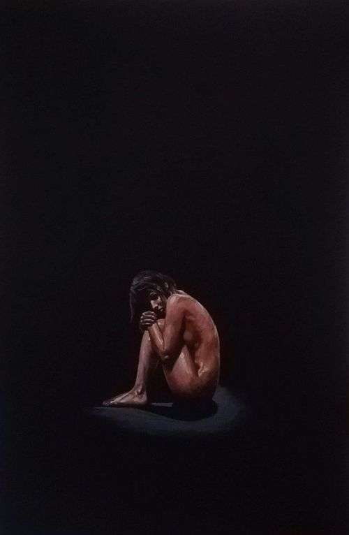 Fear, oil painting by Danie Cronje, stretched canvas, ready to hang