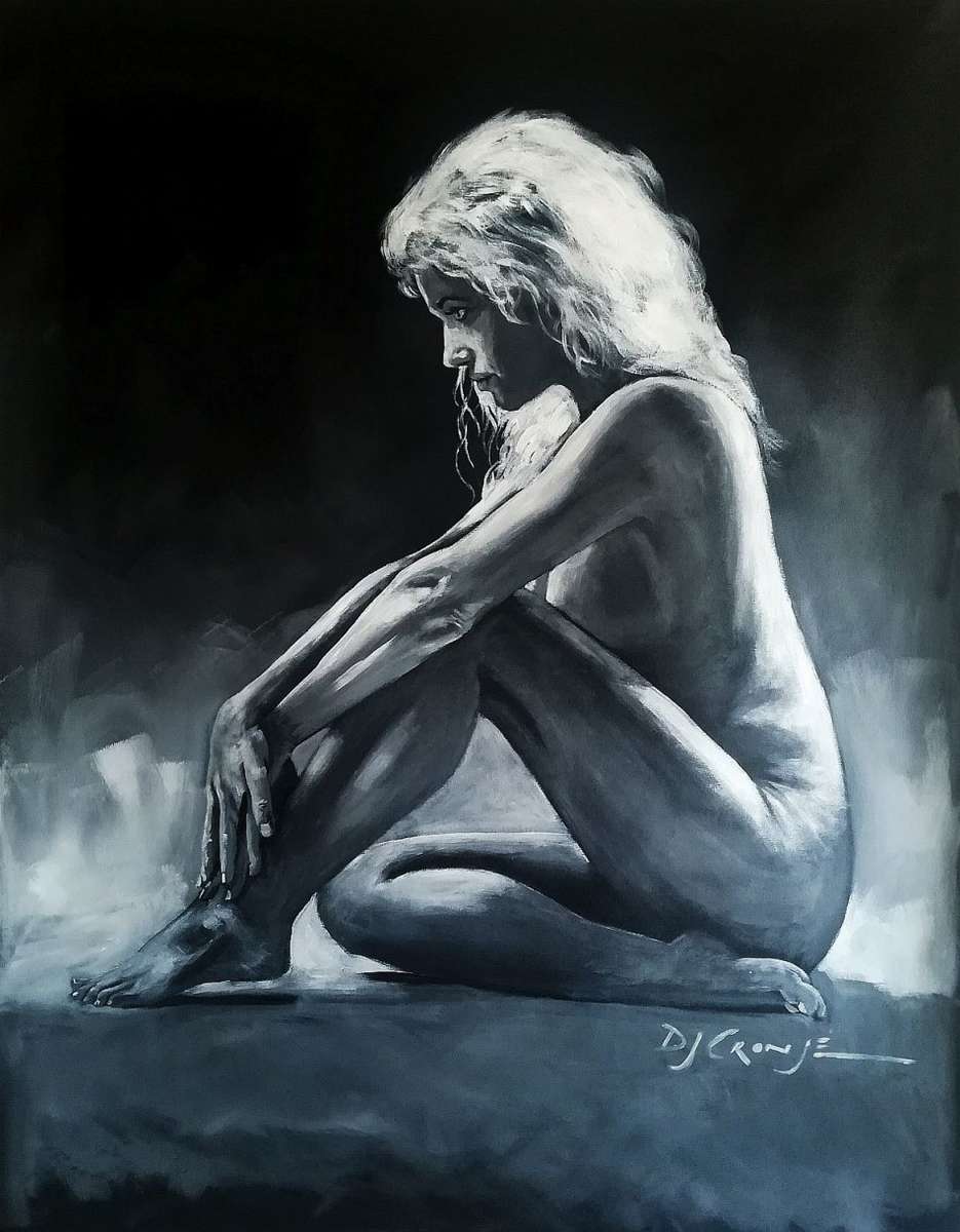Nude 38, acrylic painting by Danie Cronje, canvas linen, unframed