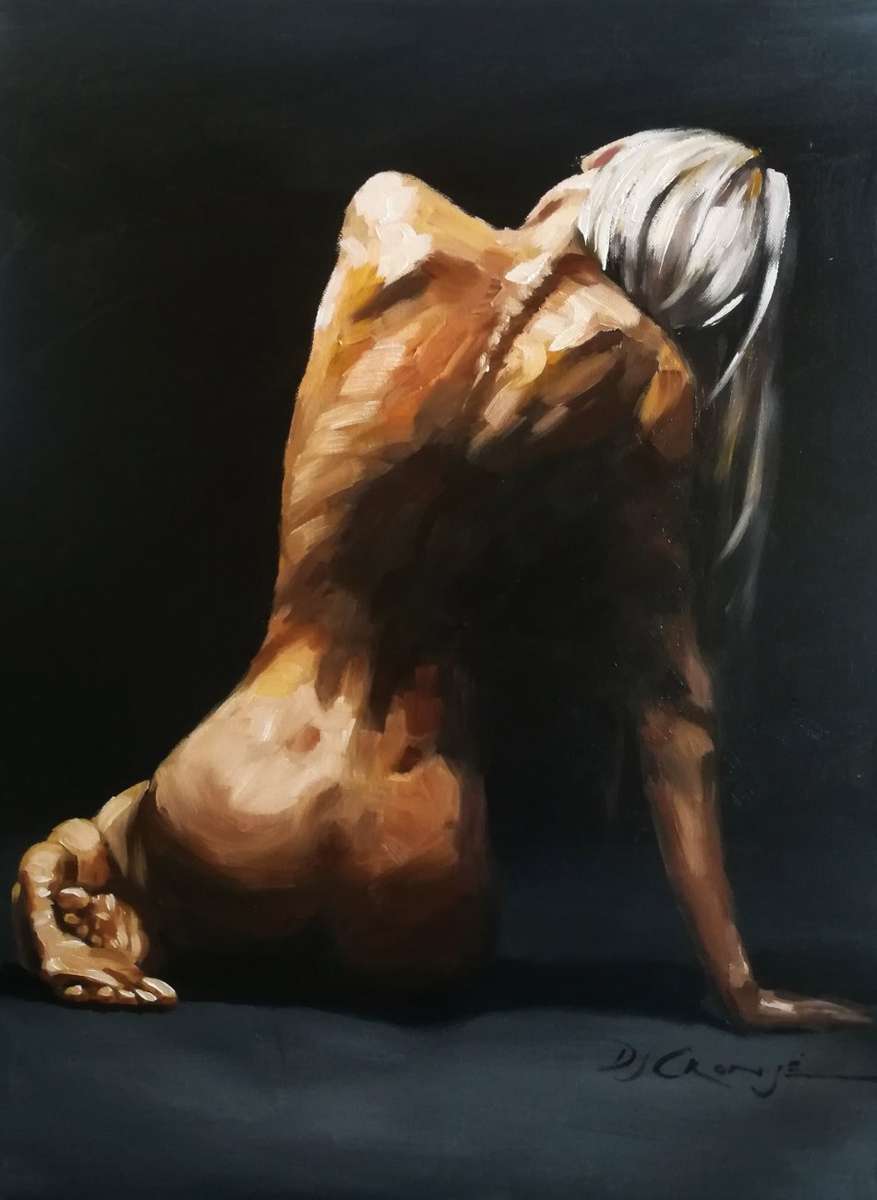 Nude 40, oil painting by Danie Cronje, stretched canvas, ready to hang