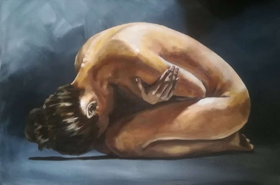 Nude 41, oil painting by Danie Cronje, stretched canvas, ready to hang
